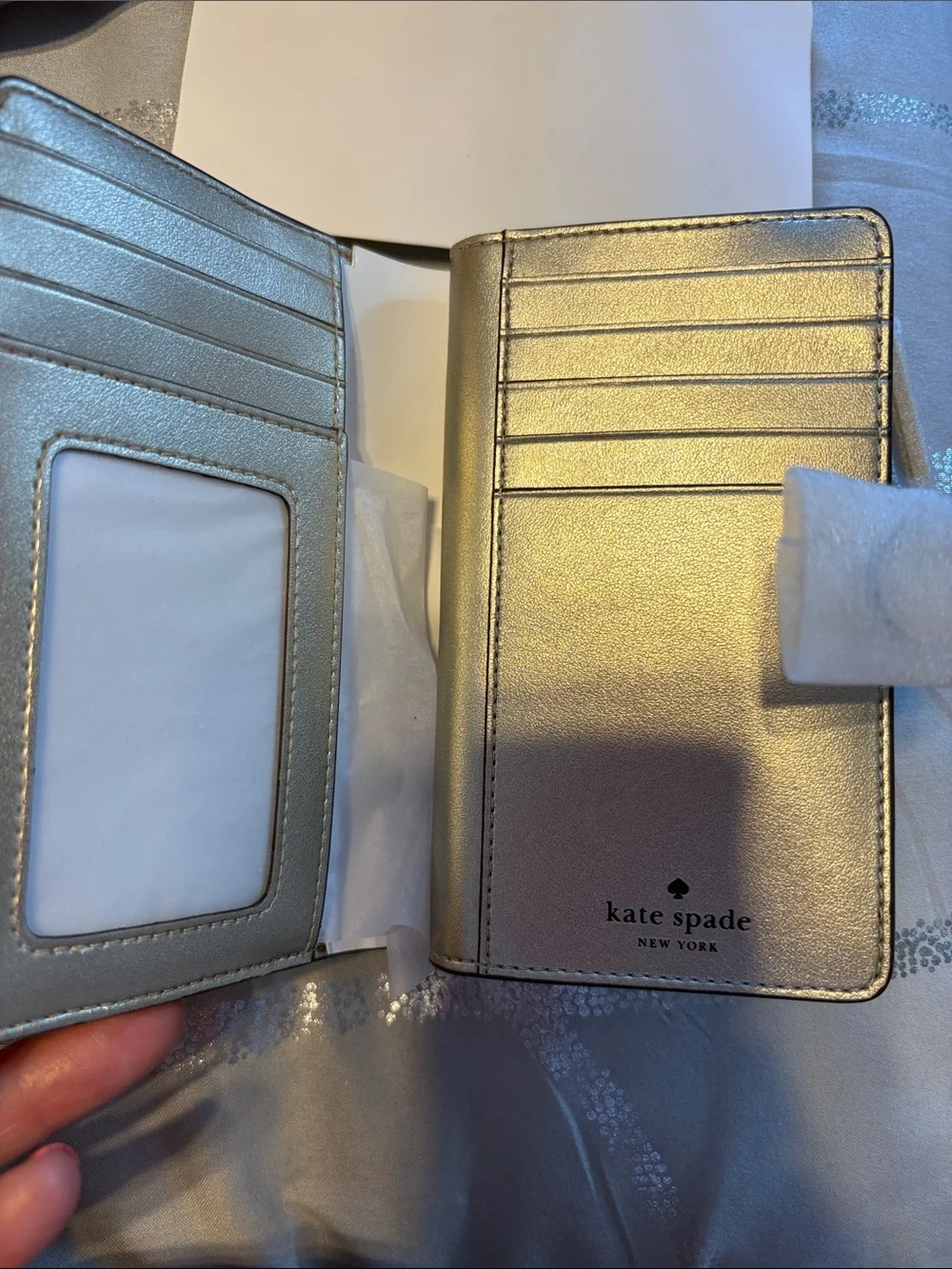 kate spade Metallic Gold Leather Snap Wallet